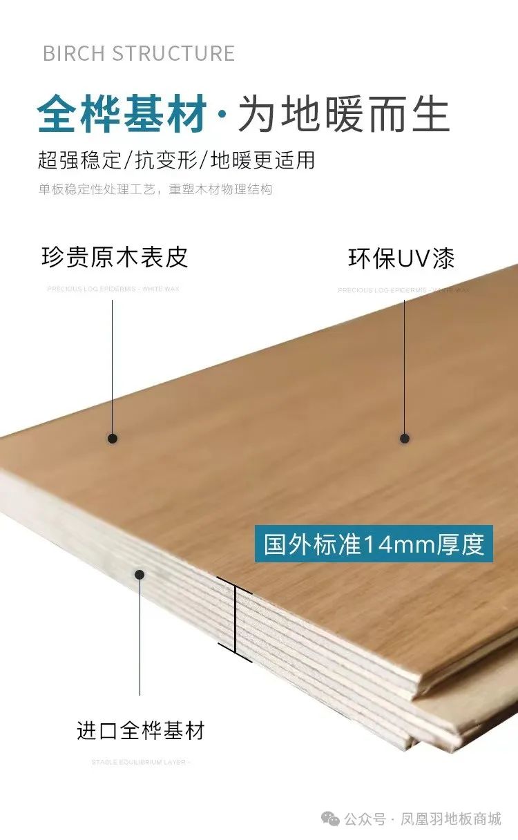 进口全桦多层实木地板